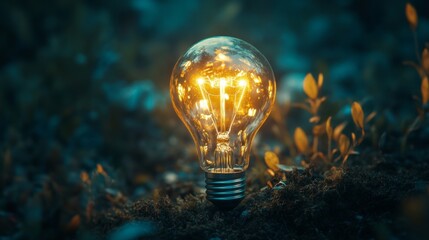 Innovative ideas spark workshop article creative space visionary glowing light bulb symbolizing creative breakthrough