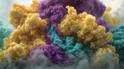 Fototapeta premium Vibrant abstract landscape of colorful clouds swirling together, creating a dreamy atmosphere