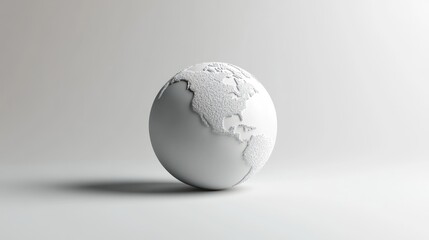 3D Model Earth, Simple, White Background, Studio shot, Stock Photo