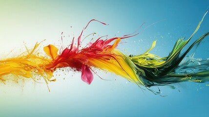 Obraz premium Vibrant Color Splash Abstract Art in Motion with Fluid Dynamics