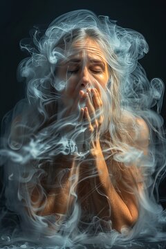 Businessman with smoke rising from his head, illustrating the struggle of overthinking decisions