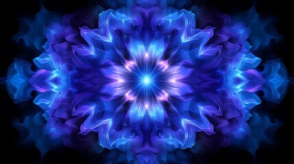 Obraz premium Abstract Blue And Purple Floral Mandala Design