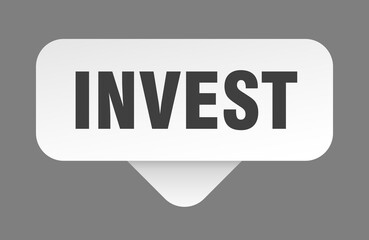 invest sticker. invest sign isolated on gray background