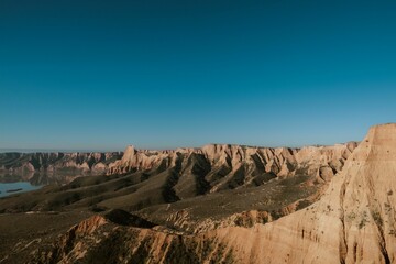 Rugged Desert Cliffs and Clear Sky