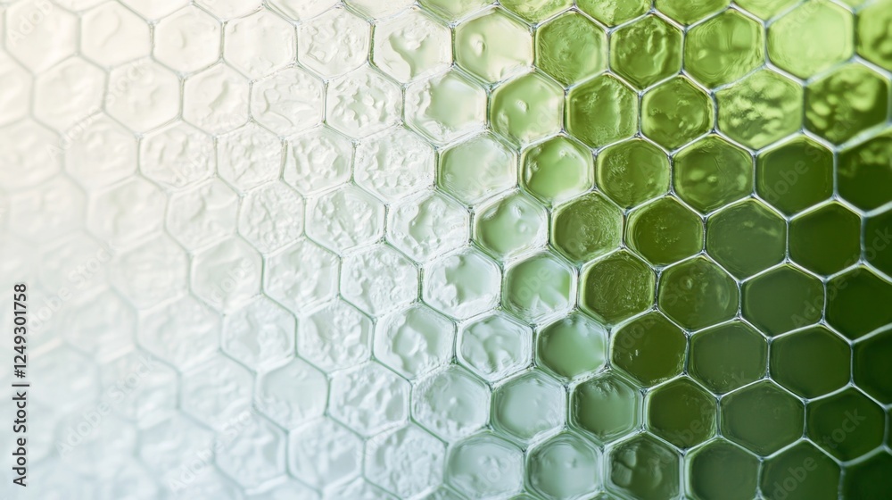 Poster creating abstract vertical gradient over hexagon bokeh in digital art online platforms visual conten