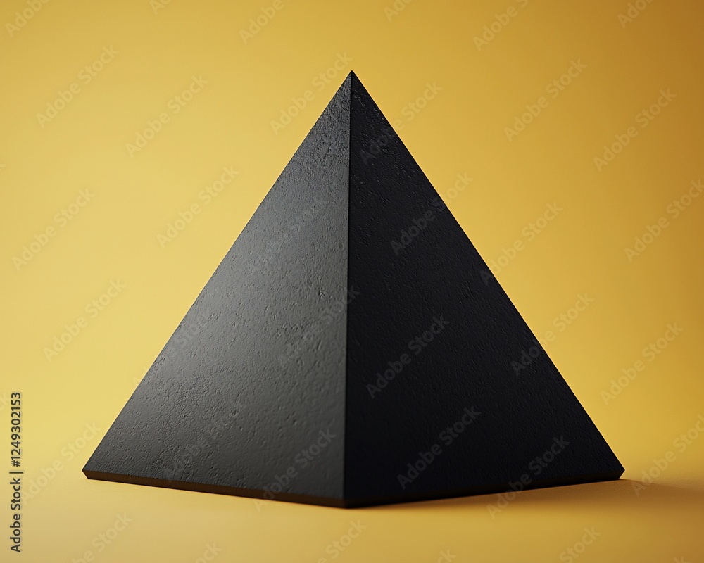 Aufkleber solid black pyramid on muted yellow background. possible use for design inspiration