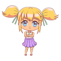 Upset, disappointed, sad, girl, arms crossed