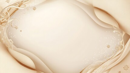 Fototapeta premium Elegant Beige Floral Design Wedding Invitation Background