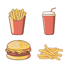 fast food clipart hamburger and fries with drink