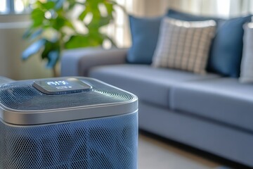 Modern Air Purifier in Contemporary Living Room Setting
