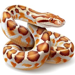 Obraz premium Isolated snake on a white background clean cutout for design and illustration purposes