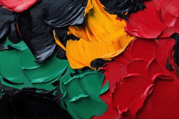Abstract oil paint strokes in Black History Month colors  

