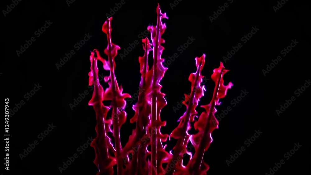 Leinwandbilder Colorful abstract patterns form vibrant shapes against a dark backdrop in artistic display