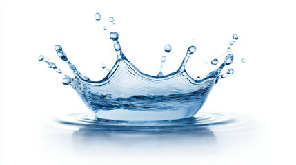 World Water Day clean crisis. Water splash creating beautiful circular pattern in clear liquid