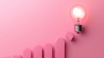 Bright light bulb concept studio digital art creative environment close-up view innovation inspiration