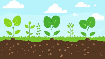 Growing Plants in a Fertile Soil Landscape
