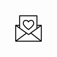 heart email envelope icon sign vector