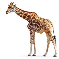 Fototapeta premium Isolated giraffe cutout on a clean white background for design and illustration use