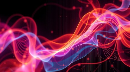 AI Network Neural Web with Glowing Data Nodes and Futuristic Technology Design