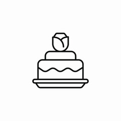 rose cake icon sign vector