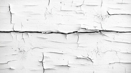Obraz premium Close up view of cracked white painted wood, revealing intricate growth rings and a texture surface background