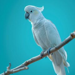 Fototapeta premium Isolated cockatoo bird on white background elegant avian cutout for design and art use