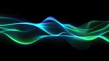 A long, green and blue wave of light