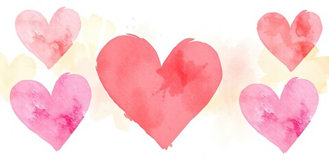 Brushstroke Hearts on Textured Canvas