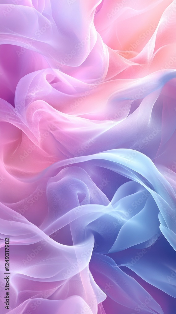 Poster soft pastel hues intertwine in a mesmerizing display of smoke, forming intricate patterns that evoke