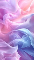 Obraz premium Soft pastel hues intertwine in a mesmerizing display of smoke, forming intricate patterns that evoke serenity and creativity, ideal for enhancing any digital device