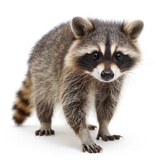 Obraz premium Raccoon isolated on a white background cutout