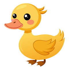 Fototapeta premium Duckling icon smiling and standing on a white background
