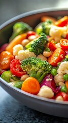 Vegetable stir fry with cauliflower, peppers and broccoli
