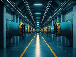 Fototapeta premium Massive compressed air energy storage system underground, harnessing surplus renewable power