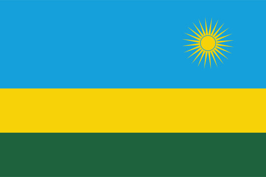 Rwanda Flag , flat vector illustration 