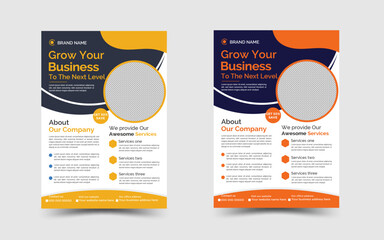 Corporate Business flyer template vector design,flyer in A4 with colorful trianglesa bundle of 2 templates of different colors a4 flyer template....