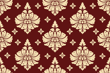 Elegant golden peony damask seamless pattern.