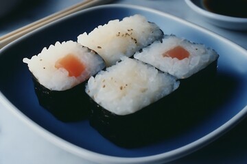Appetizing Sushi Rolls on a Plate