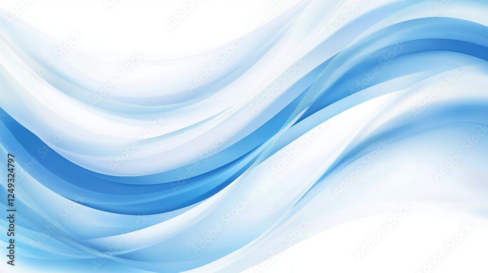Aufkleber Soft blue waves create serene and calming abstract background, perfect for various designs