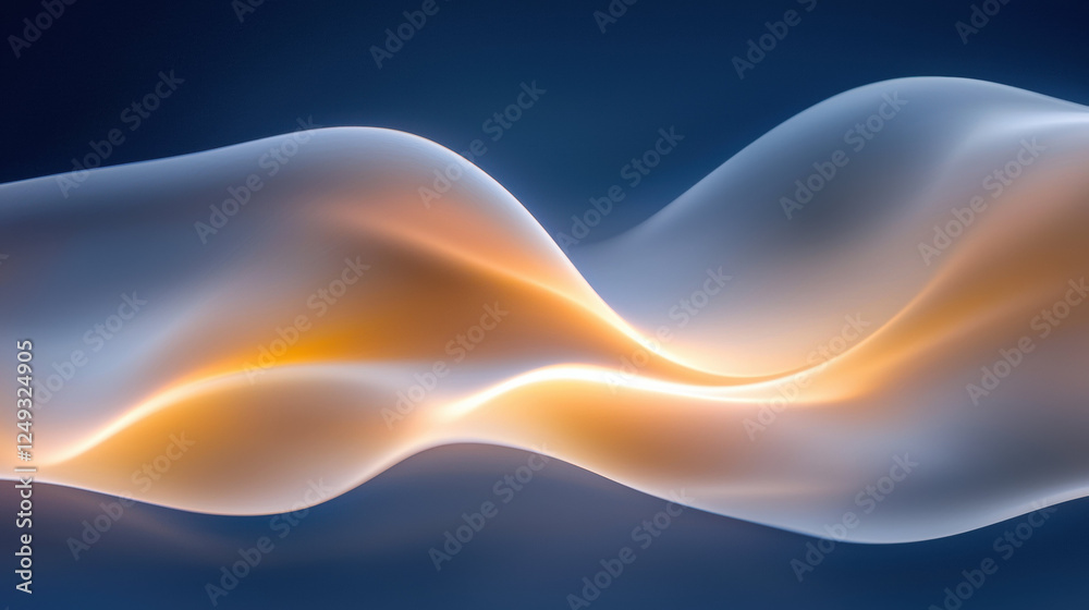 Poster Abstract waves create sense of fluidity and innovation, blending colors and light