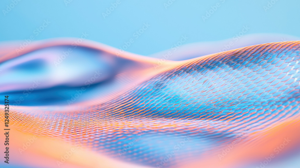 Poster Soft textures in vibrant colors create sense of fluidity and movement. interplay of light and shadow enhances visual depth and energy