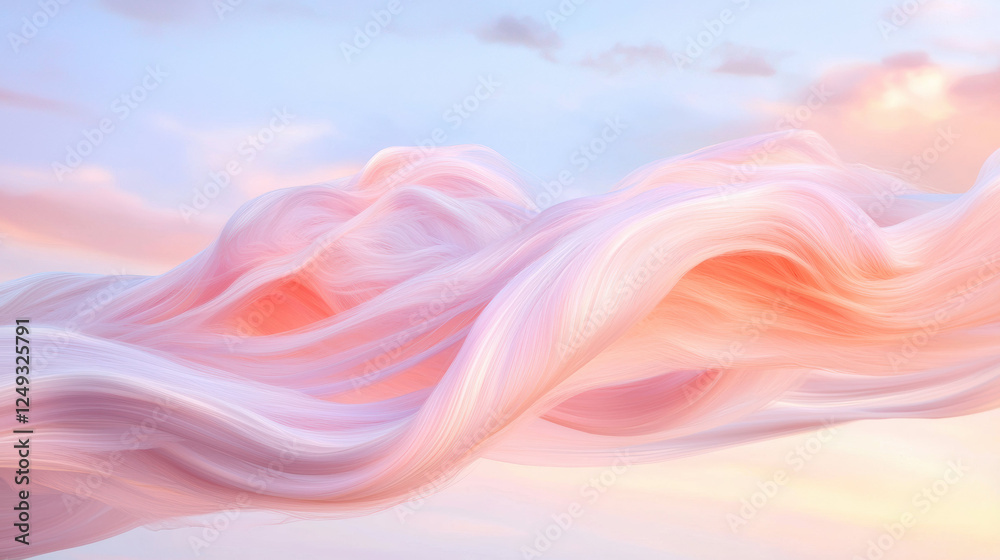 Poster soft gradient background symbolizing mental health with flowing pastel colors