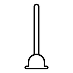 A plunger used for unclogging toilets and drains effectively.