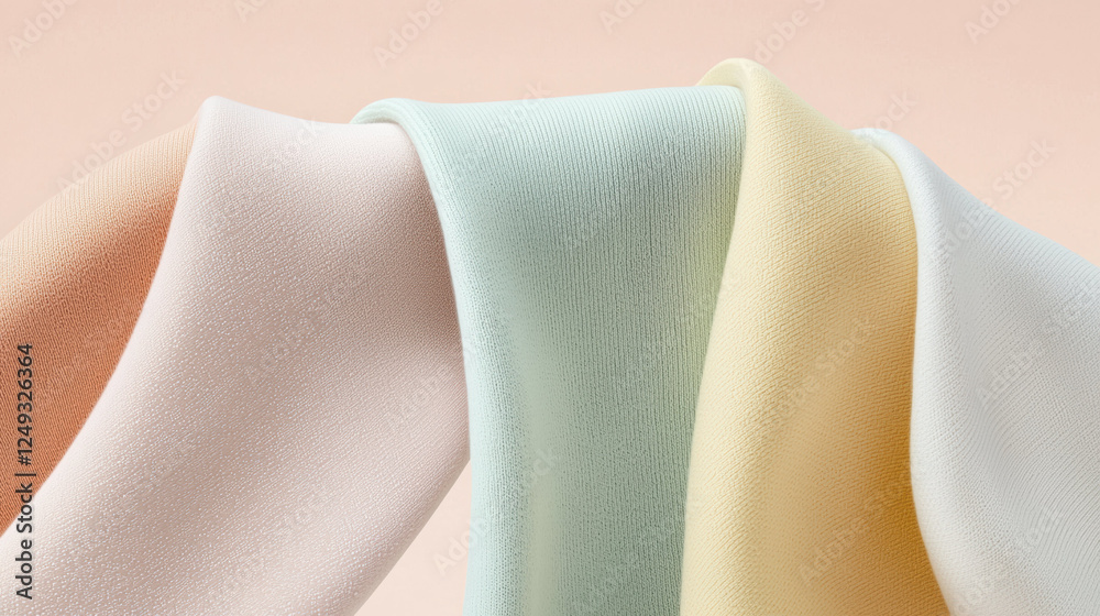 Poster soft textures in pastel colors create calming atmosphere, perfect for climate action themes