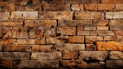 Obraz premium Rustic Brick Wall Texture Background. Stone Masonry Pattern for Construction and Architecture Design
