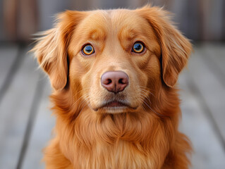 Dog in a Protective Cone Looking Curiously at the Camera in a Cozy Indoor Setting During the Day