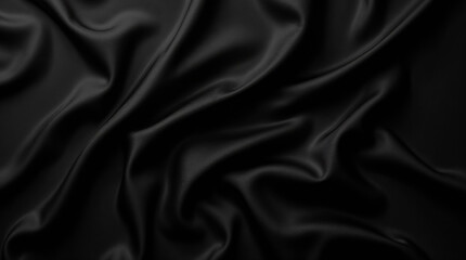 Fototapeta premium A smooth, Matte, and evenly lit plain black silk texture background.