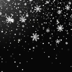 Falling Snowflakes Dark Background