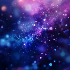 Obraz premium Abstract blue background with bokeh defocused lights and stars.