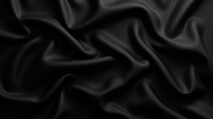 Fototapeta premium A smooth, Matte, and evenly lit plain black silk texture background.